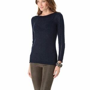 Rachel Zoe Navy Open Knit Sweater Size Small